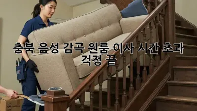 충북 음성 감곡 원룸 이사, 시간 초과 걱정 끝!