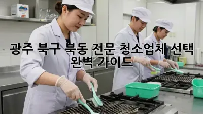 광주 북구 북동 전문 청소업체 선택 완벽 가이드